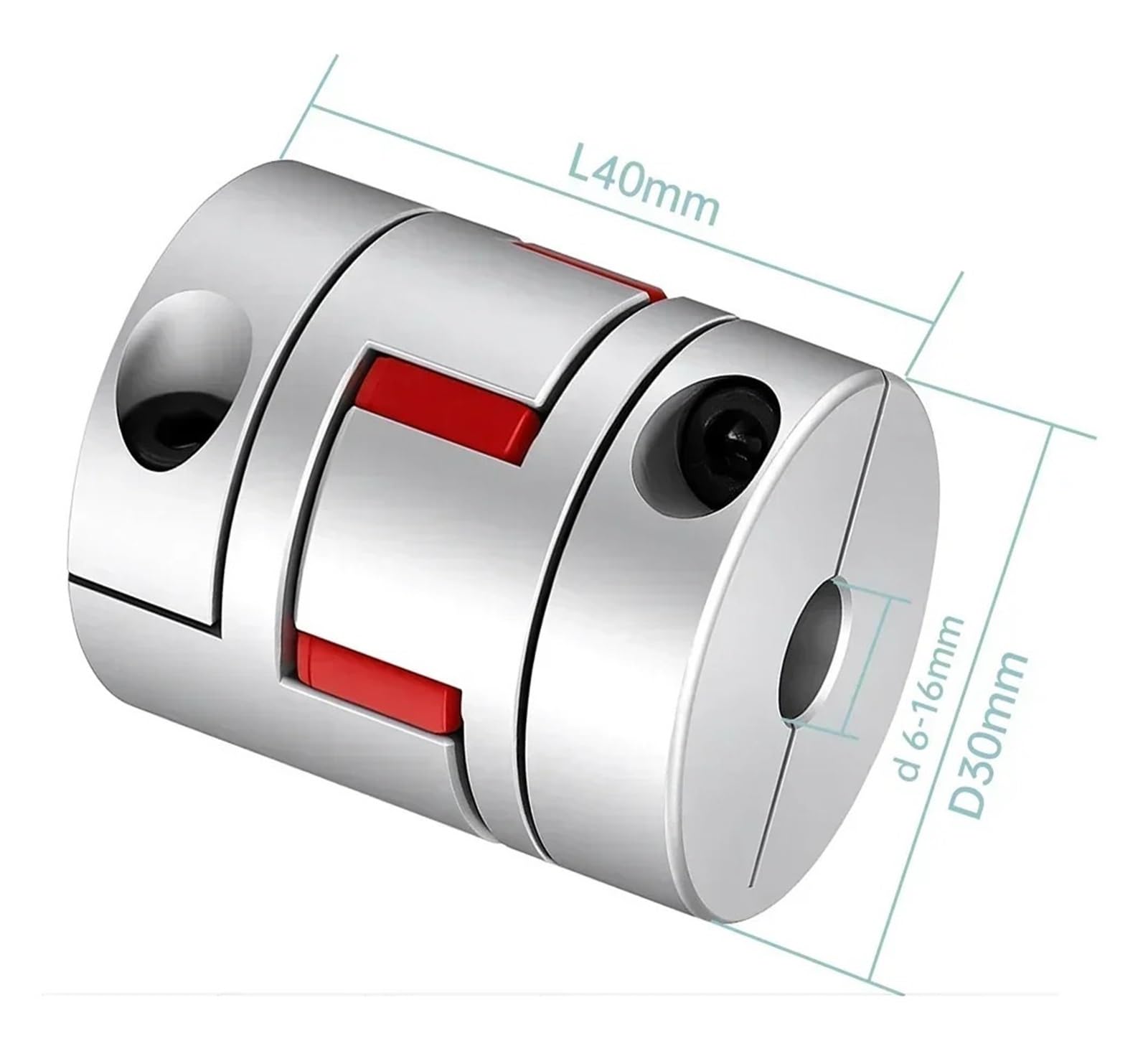 1 pièce d'accouplement à mâchoire en aluminium D30L40