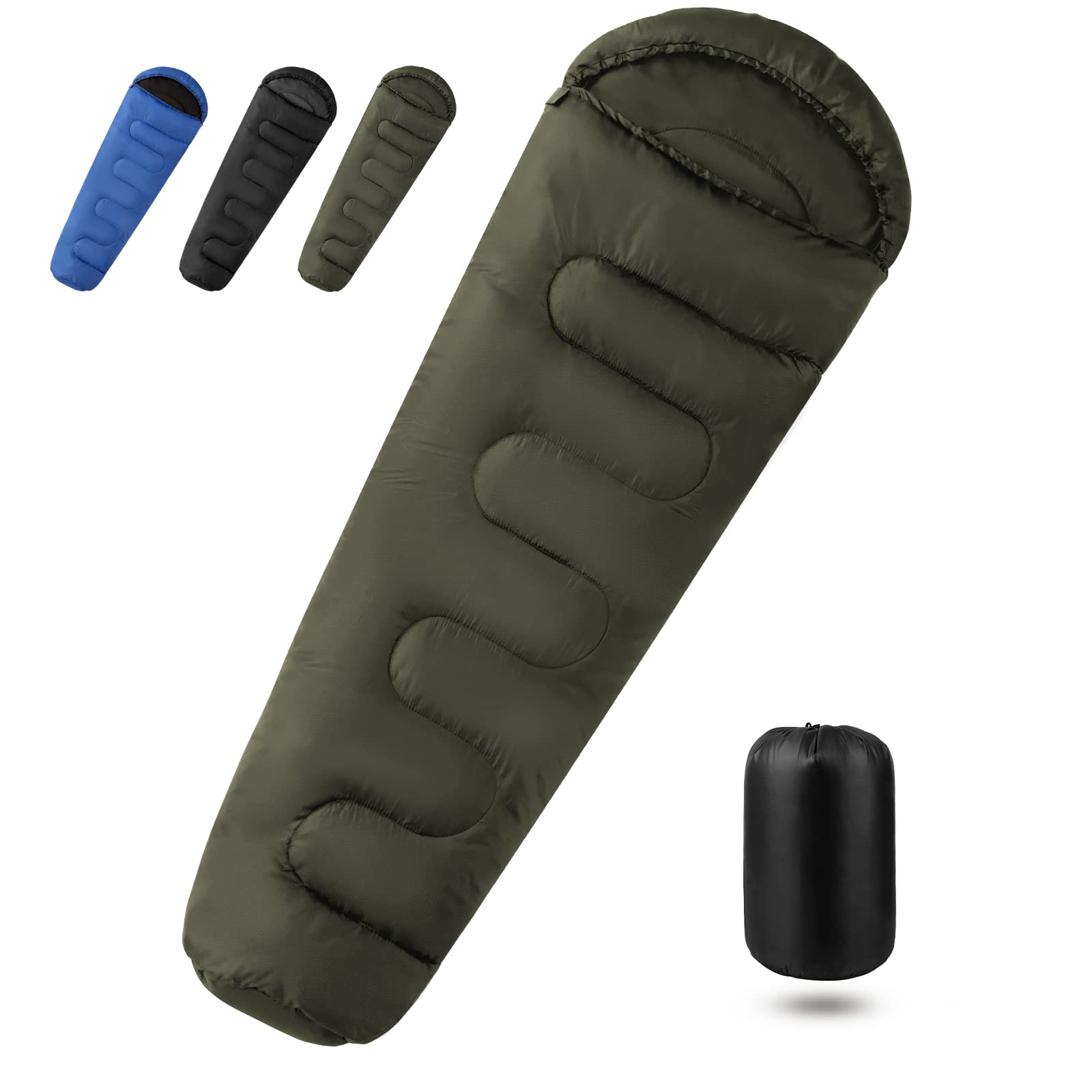 Forceatt Schlafsack, 5℃~25℃ 3-4 Jahreszeiten Outdoor Sommerschlafsack, Ultraleicht Kleines Packmaß Mumienschlafsack, Erwachsene Wasserabweisend Schlafsäcke für Camping, Reise, Festival