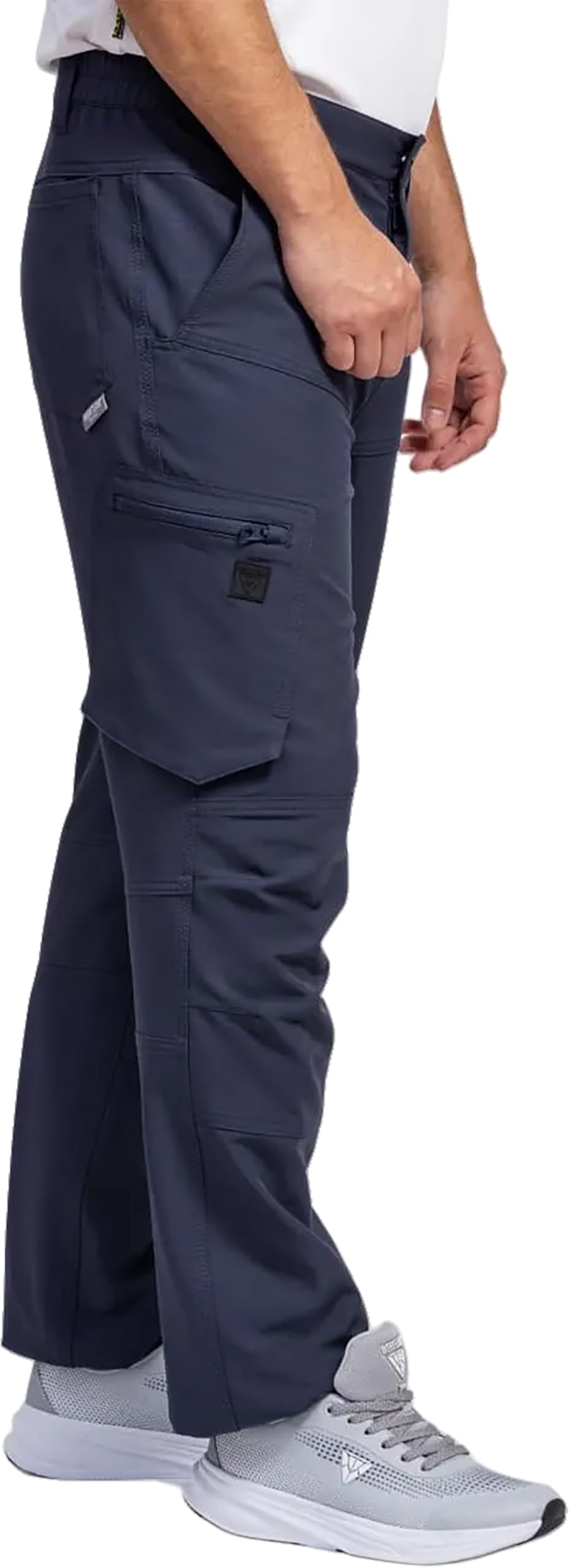 WORKTEAM Pantalón Elástico Slim Fit, Ideal para Trabajo, Tiempo Libre, Senderismo, con Triple Costura, Multibolsillos, Cintura Elástica, Ropa de Trabajo Resistente. Unisex