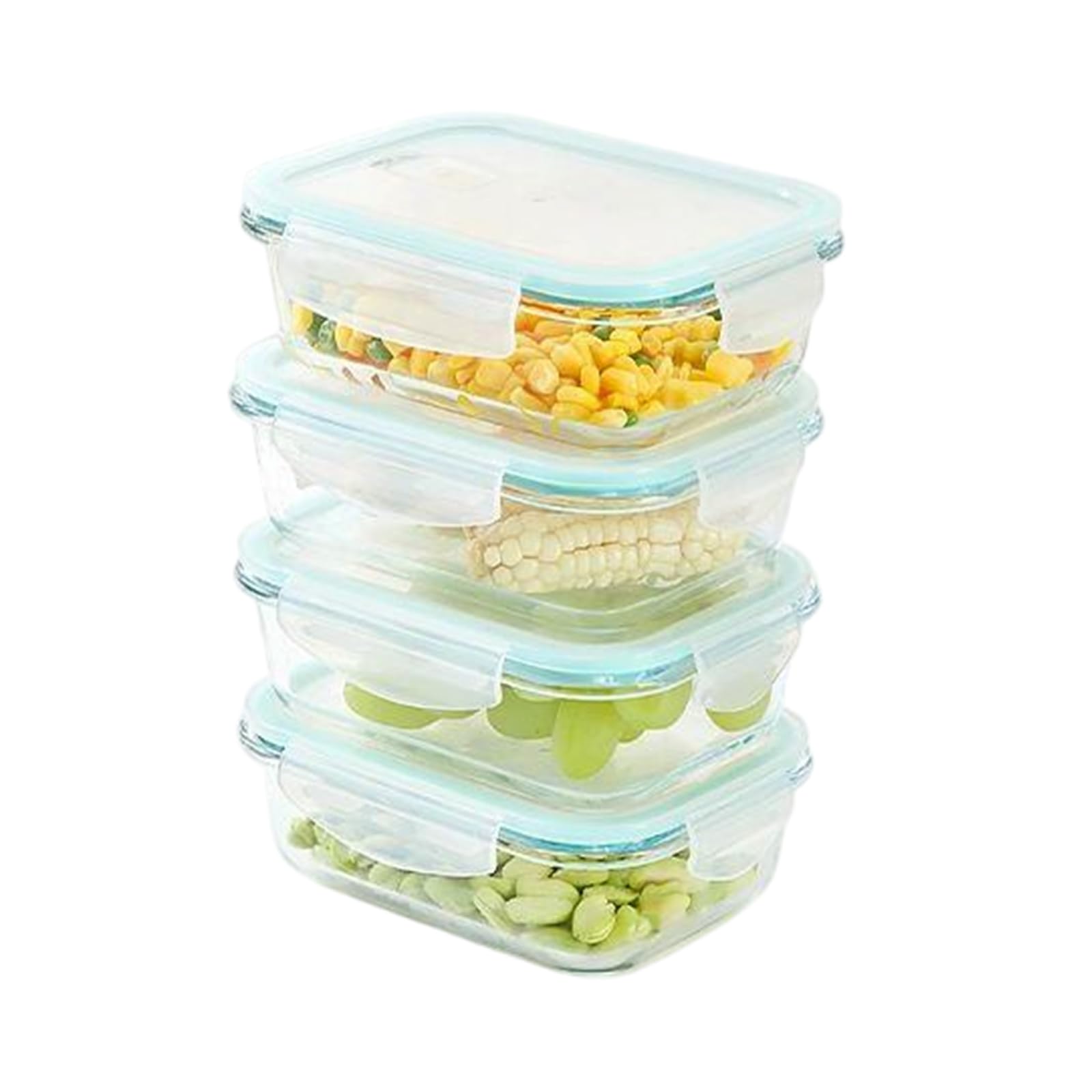 JATIBOSH 4 Packungen, 24,64 Oz Glas Lebensmittel Lagerbehälter luftdicht, Mahlzeit Vorbereitung Behälter für Mittagessen, Speisekammer Organisatoren und Lagerung, für Gefrierschrank, Leckdichte.