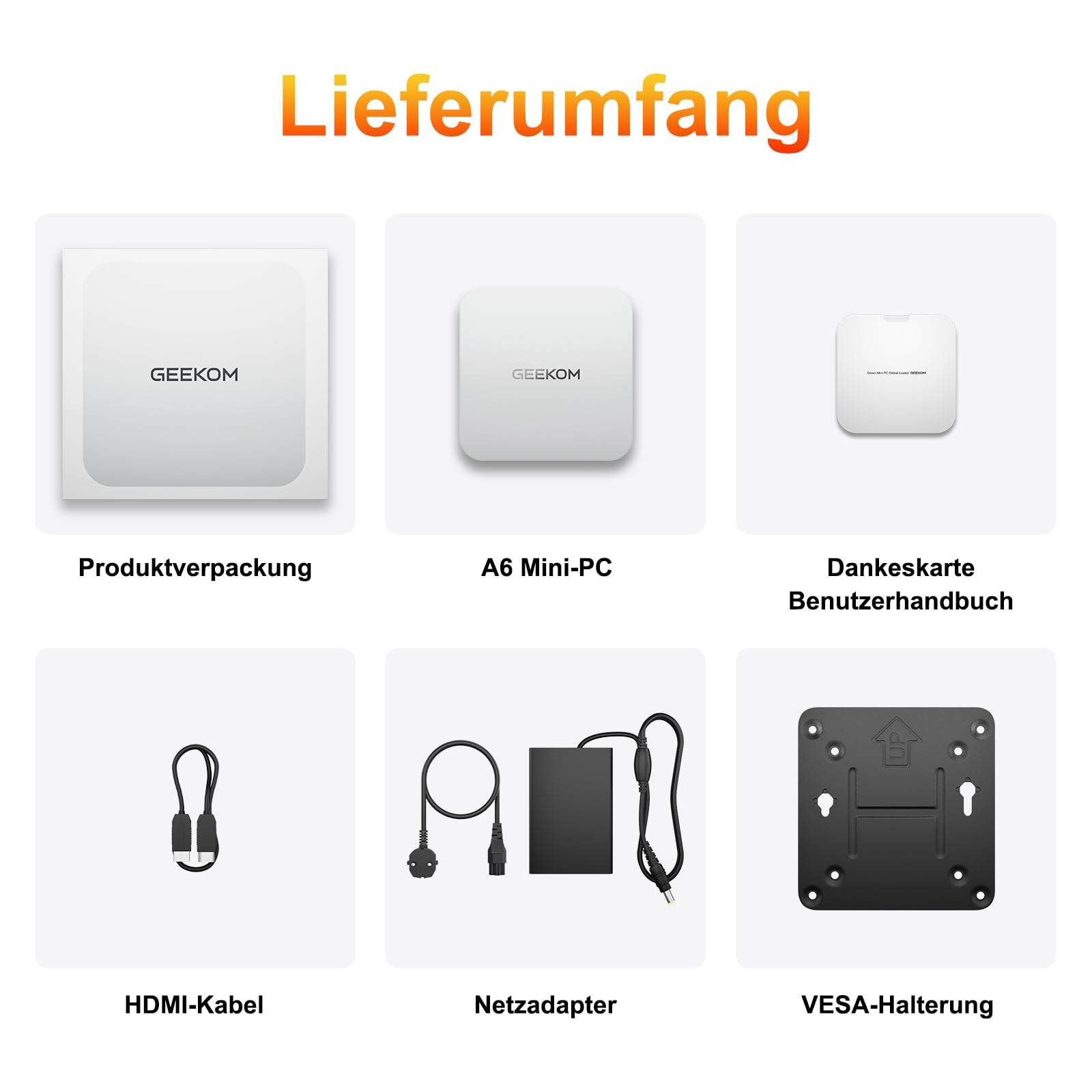 GEEKOM A6 Mini PC mit AMD Ryzen 7 6800H(übertrifft 7730U/7640HS), 1TB PCIe 4.0 SSD | 16GB DDR5 RAM(bis zu 96 GB) | 2xUSB4 | 3 Jahre Garantie | Windows 11 Pro, Mini PC, Ideal für Homeoffice & Kreative