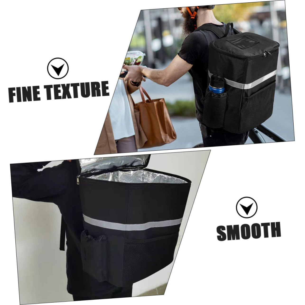 Thermotasche Groß Isoliertasche für Takeaway Lebensmittel Aufbewahrung Tasche mit Hoher Kapazität für Outdoor Camping Schule Picknick Hält Speisen Warm oder Kalt Leicht zu