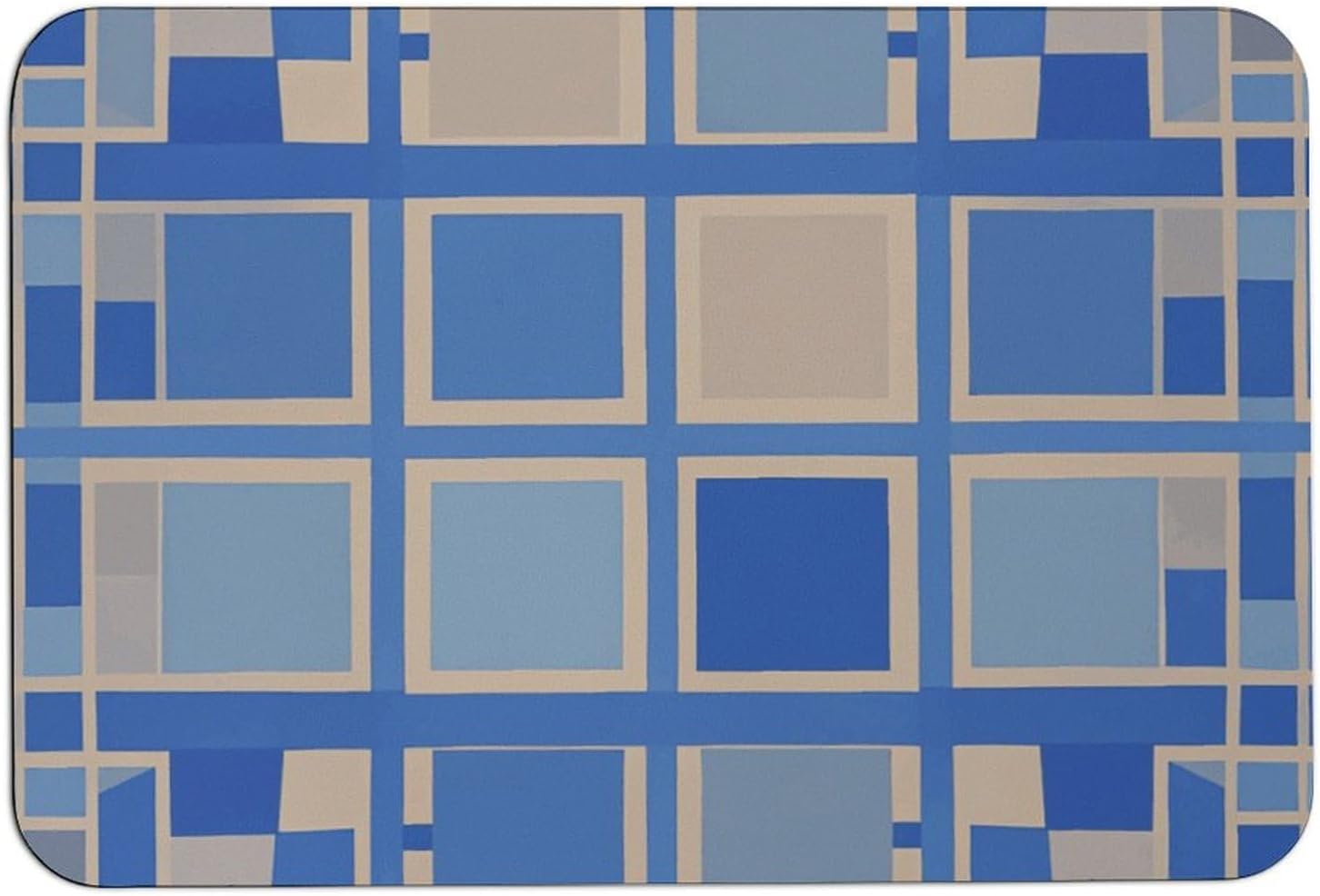 NWGHM Bath Mat NonSlip Rubber Backing Bath Mat Square Pattern Bath Mat