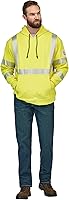 Vista 1 de Bulwark FR Men's Hi-Visibility Pullover Hooded Fleece Sweatshirt, Yellow/Green