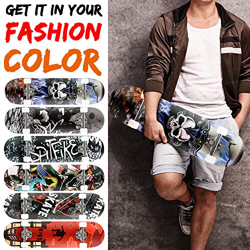 image for CAROMA Skateboard for Beginners, 31 inch 7 Layers Maple Deck Pro Skate