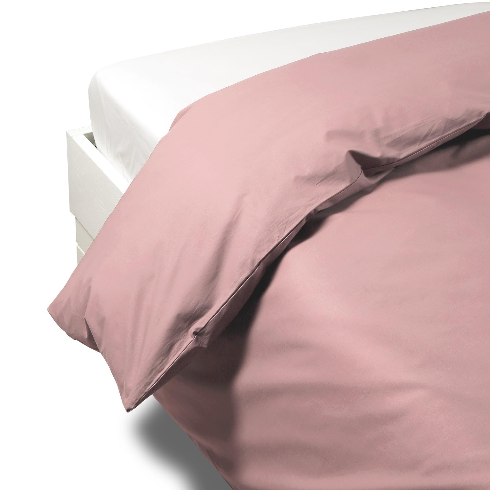 Caleffi 1003593 Percalle Sacco Completo Copripiumino per Matrimoniale Letto, Rosa