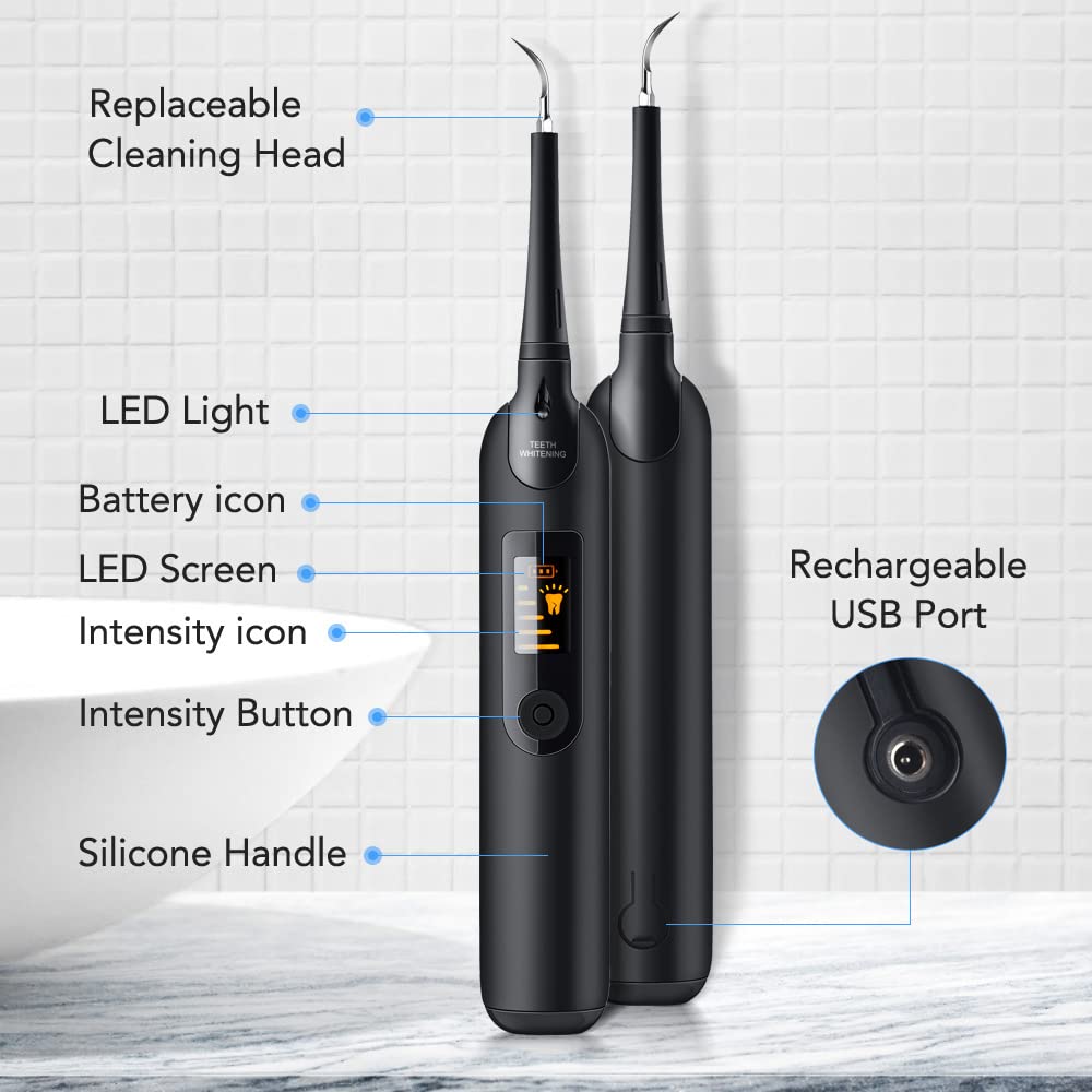 HANNEA® Teeth Cleaning Kit Plaque Remover for Teeth, 5 Modes, Rechargeable