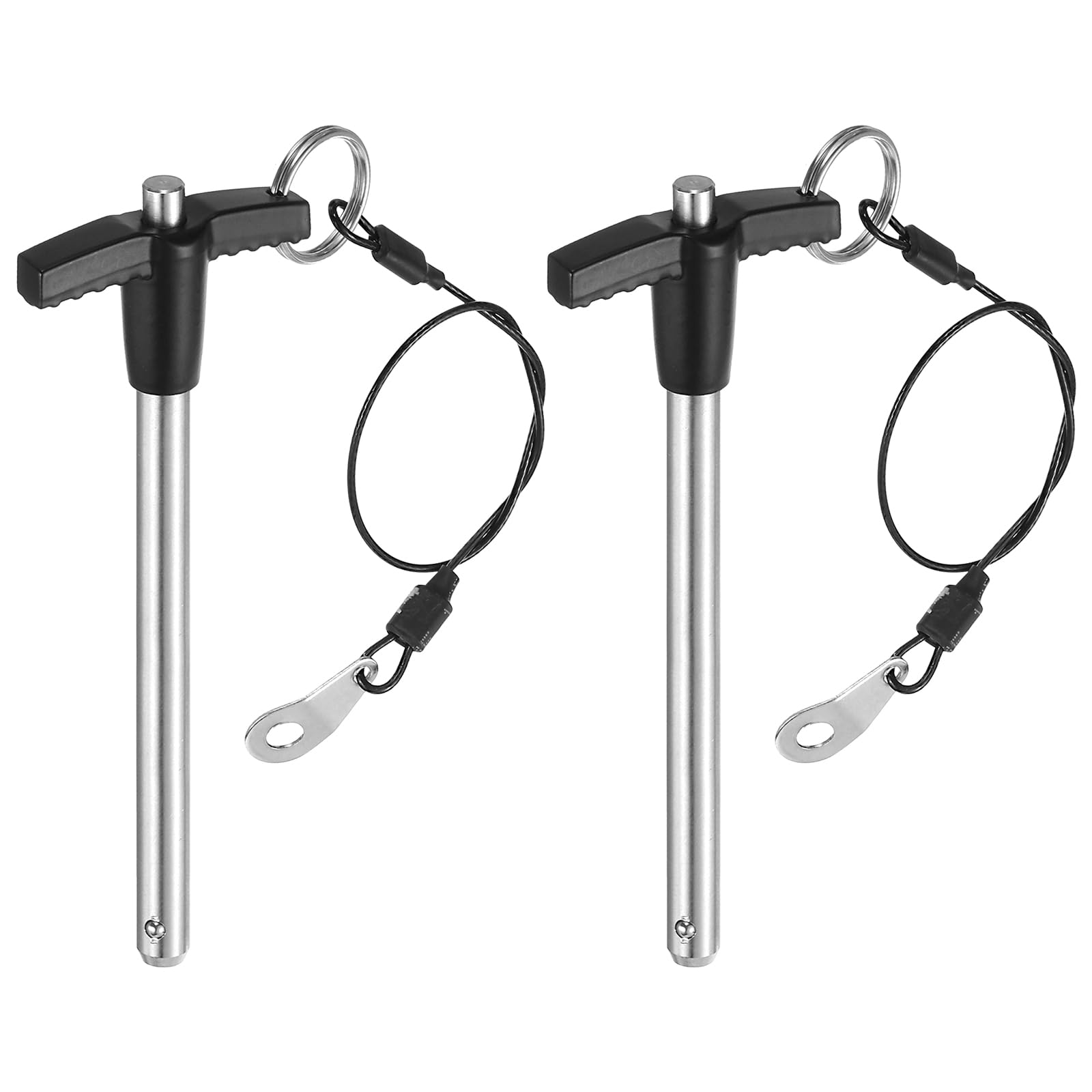 QUARKZMAN 2pz Pin di Blocco a Maniglia a T, Lunghezza di Utilizzo 8mm x 80mm in Acciaio Inossidabile Pin di Rilascio Rapido a Pulsante