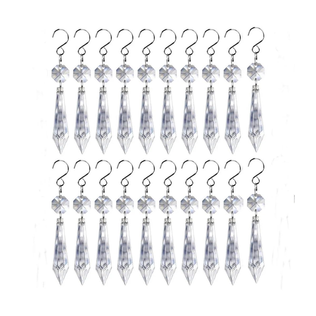 Crystal Chandelier Prism, Sun Catcher, 20pcs 38mm Crystal Icicle Prisms Chandelier Crystals Pendants Drops Lamp Parts(38mm icicle)
