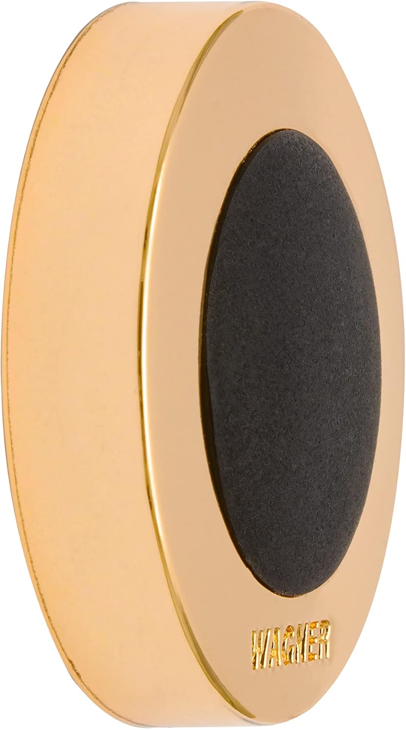 WAGNER Doorstop Screw OR Glue Wall - Ø 38 x 10 mm, Titan Black Stroke Bumper Made of die-cast zinc in Trendy Colour + Soft Black Thermostatic Rubber, to be Screwed or glued on Walls - 15513811