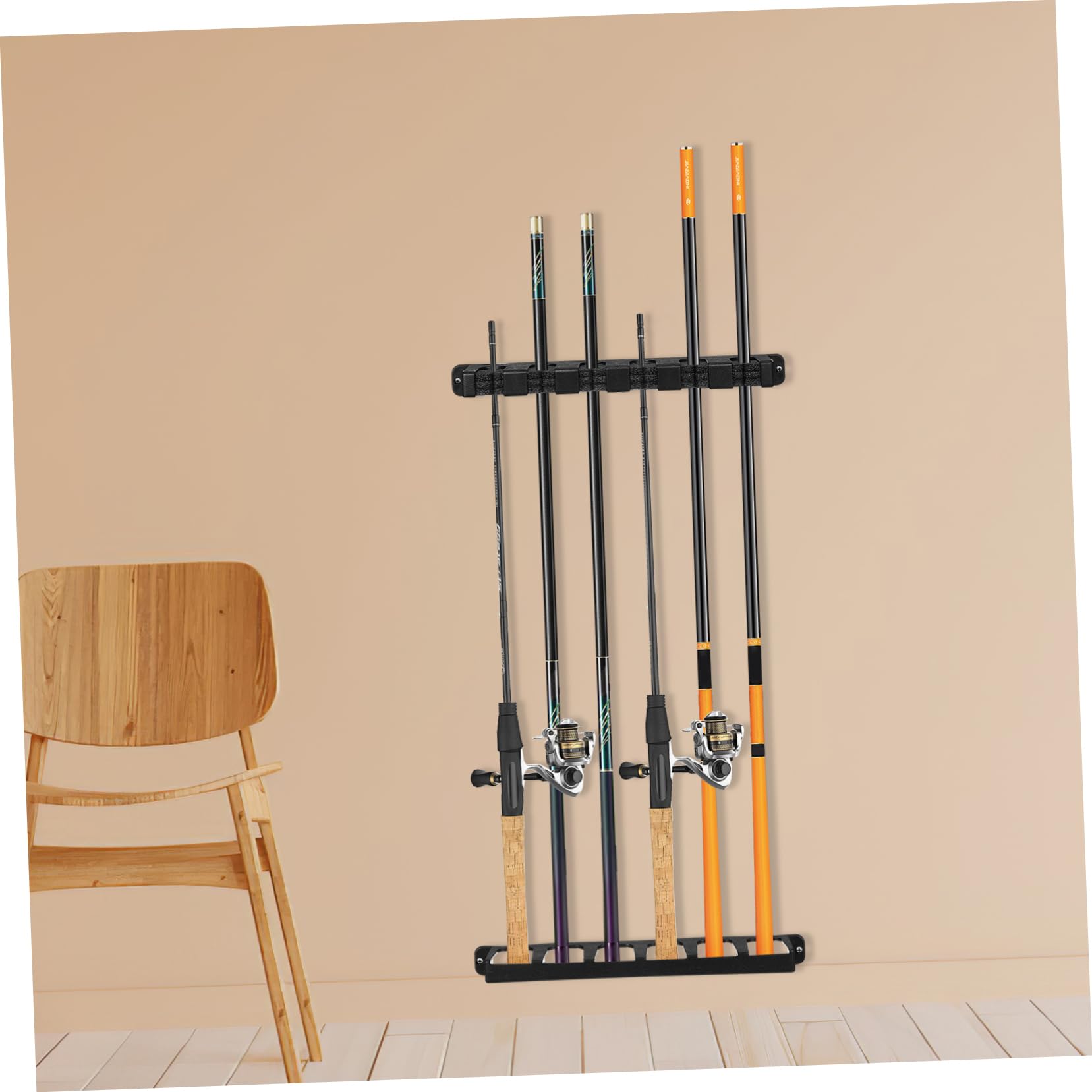 Mipcase Fishing Pole Holders Wall Mount 2 Pack Vertical Rod Rack Abs Material Space-saving Easy to Install