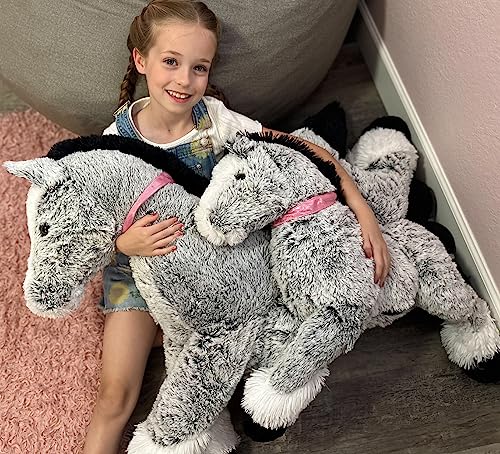 Maogolan Large Horse Stuffed Animal, Long Horse Plush Toy, Riding Realistic Stuffed Horse, Big Horse Plush Pillow For Kids Women Boys 33 Inches #TOP5