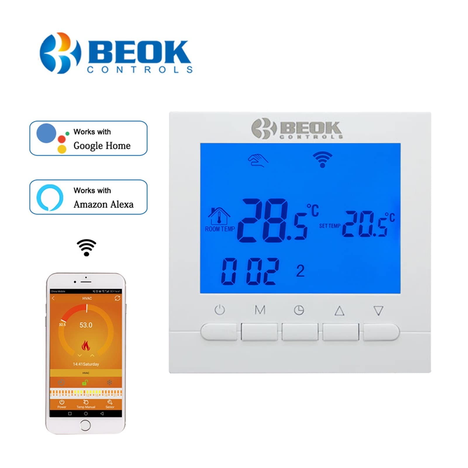 Czujnik termometru, Bot-313wifi. Termostat ogrzewania kotła gazowego Smart WIFI Regulator temperatury do pracy kotłów(Wit)