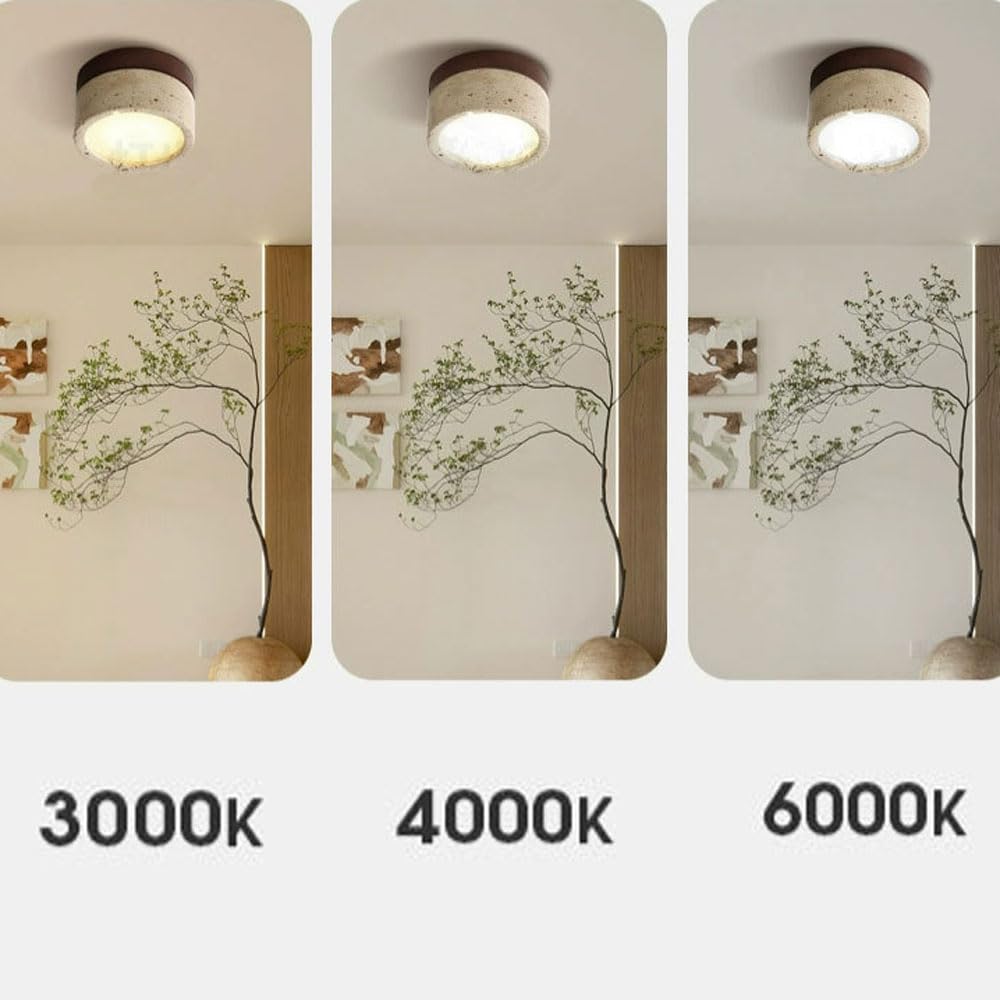 Lámpara de travertino para entradas y dormitorios, montaje empotrado de piedra natural moderna, Wabi Sabi