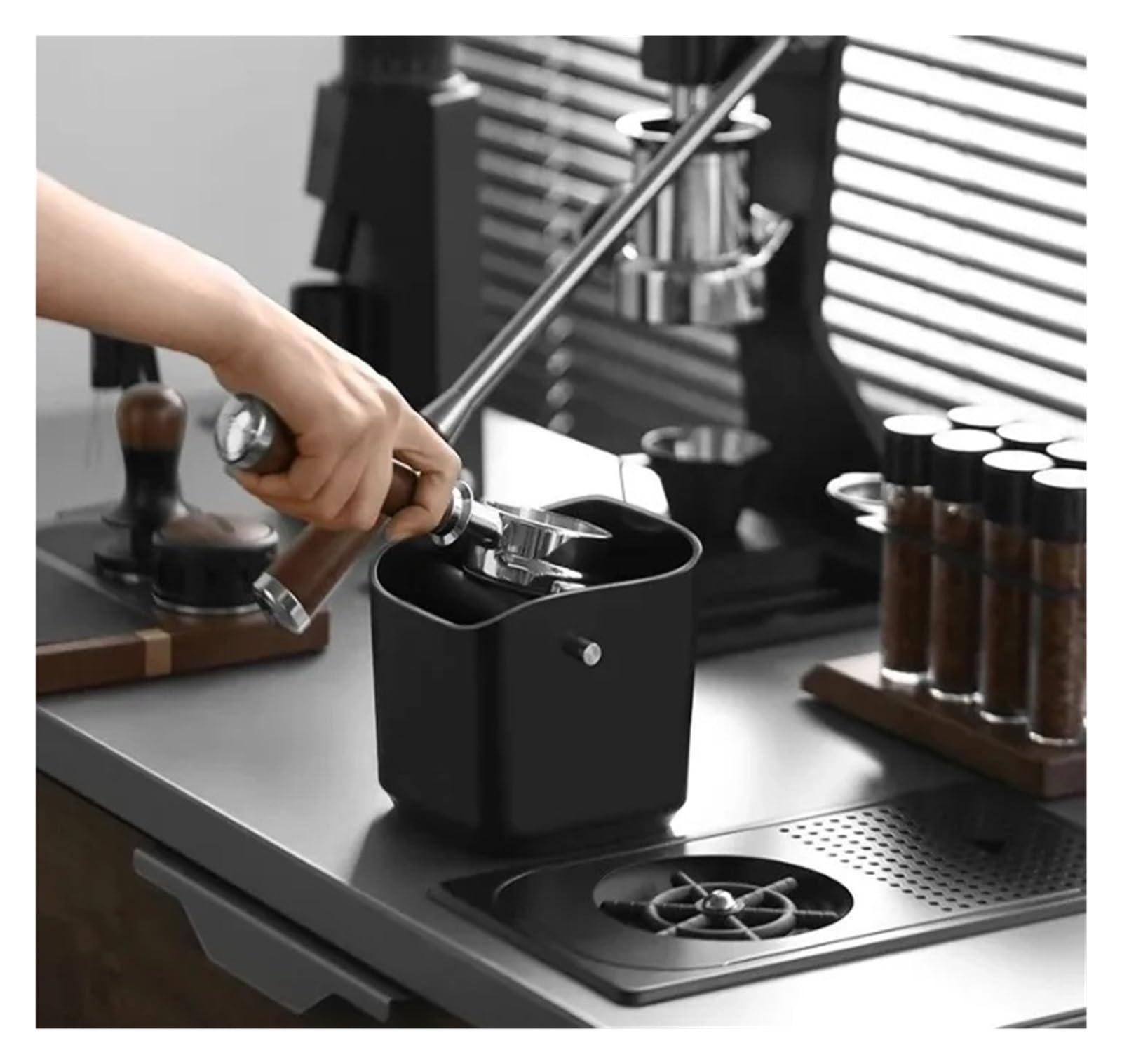 Almohadillas Antideslizantes for Caja De Café Cuadrada De 1,2 L Con Barra Extraíble, Accesorios Profesionales for Baristas En El Hogar, Versátiles(White 1.2L)