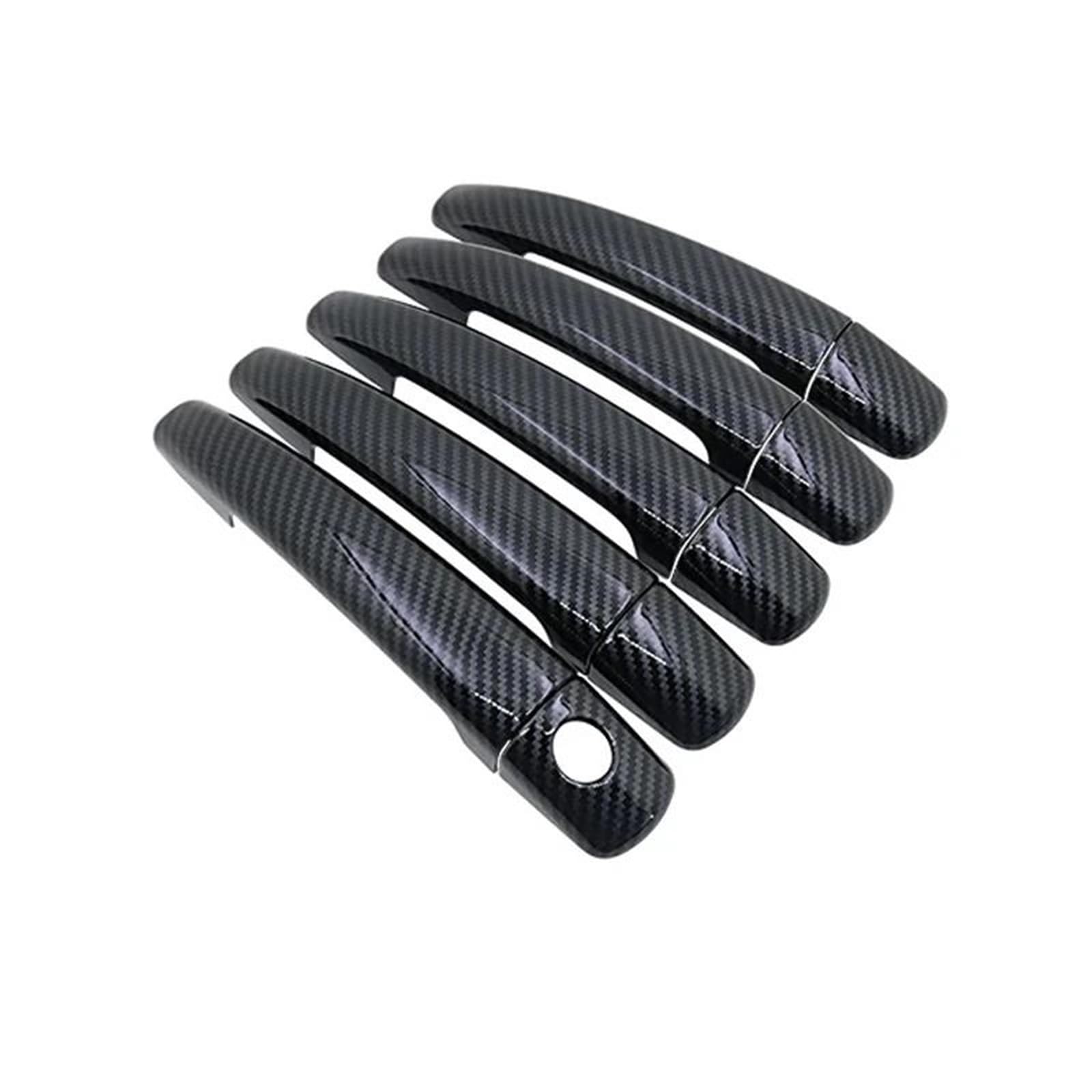 Noheeu Style4 Car Outer Door Handle Covers Trim For Citroen Ds3 2009~2019 Gloss Black Carbon Fiber Chrome Style Sticker Gadget(Style4)