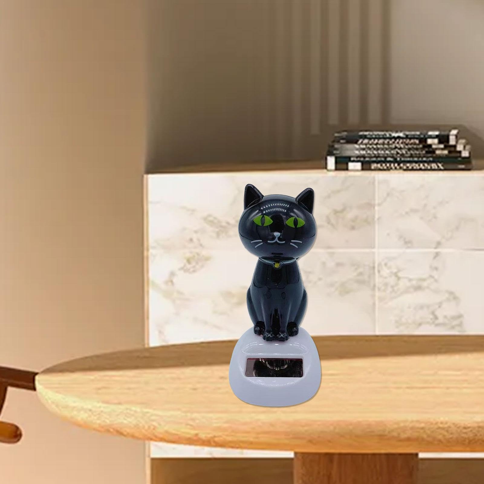 Mini statue de chat japonais Maneki Neko avec bras agitant à énergie solaire pour décoration de tableau de bord de la maison, de la voiture (jaune Mini statue de chat japonais Maneki Neko avec bras agitant à énergie solaire pour décoration de tableau de bord de la maison, de la voiture (jaune