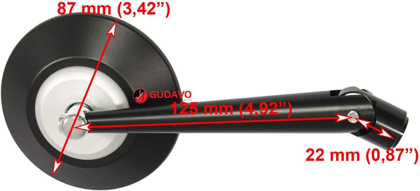 Motorcycle Round rearview Mirrors sliver M8 M10 CNC Aluminum convex Mirrors Compatible with Suzuki BMW HONDA Kawasaki Yamah adventure duke enduro sm r smc r smr (Sliver)