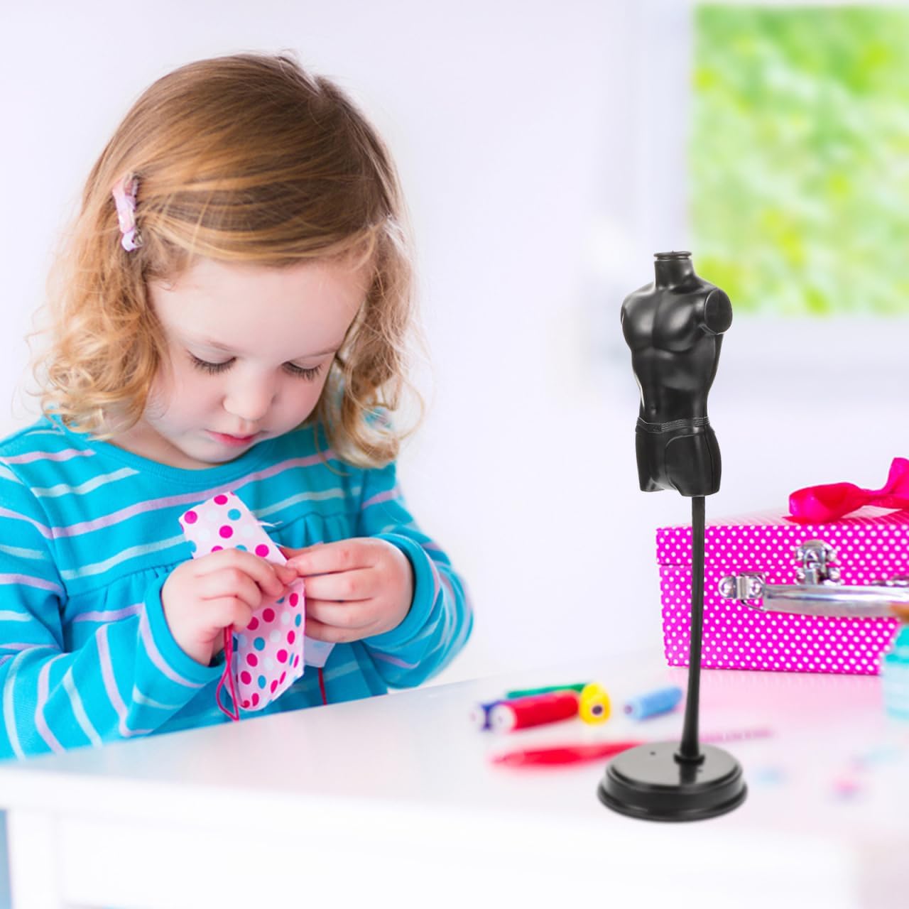 3Pcs Doll Dress Form Mannequin Stands Miniature Model Display Racks for Doll Clothes Accessories Kids DIY Crafting 11.41X2.75X3.34In