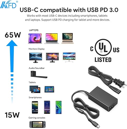 Miniatura 3 de KFD 65W USB C Charger for NOCO X Boost GBX45 GBX55 GBX75 GBX155 Jump Starter,DJI Mavic 3/Air 3/Air 2S,ASUS ROG Ally,Lenovo