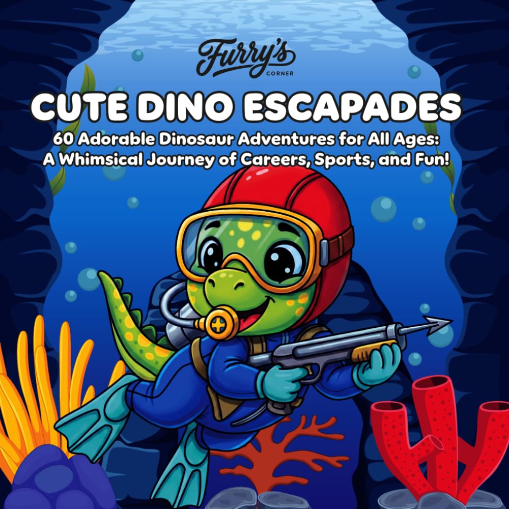 Cute Dino Escapades: 60 Adorable Dinosaur Adventures for All Ages: A Whimsical Journey of Careers, Sports, and Fun!