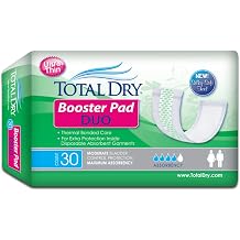 TotalDry Duo Booster Pads for Women & Men FSA HSA Approved Incontinence Pads for Moderate Bladder Control Protection 30 count Maximum Absorbency Incontinence Pads for Women & Men