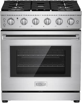 Empava 30 Inch Gas Range with True Convection and 4.55 Cu. Ft Oven