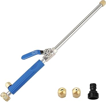 Jet Nozzle Pressure Washer Hose Attachment,Power Washer Wand Hose Nozzle Hydro Jet Garden Gutter Window Car Cleaning Tool Blue