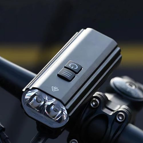 2 luces LED de 1800 lúmenes súper brillantes para bicicleta de noche, luz de bicicleta de 4800 mAh, 5 modos, luz impermeable recargable por USB (2