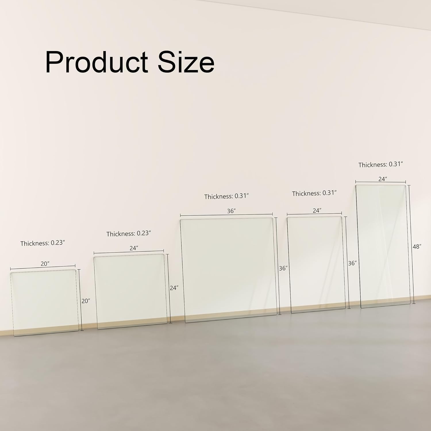 24 x 36 Tempered Glass Table Top Rectangle 0.31 Thick Flat Polished Edge Top Protector for Dining, Patio, Coffee Table (24x36 inch)