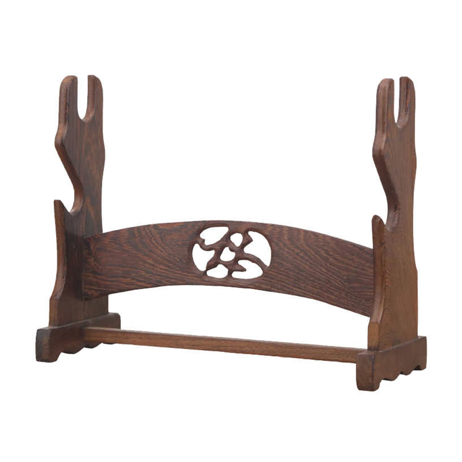 Hjhuua Brown Natural Wenge Sword Stand,Wooden Home Decoration Rack,Sword Display Stand For Samurai Sword,Bokken,Flute,Katana
