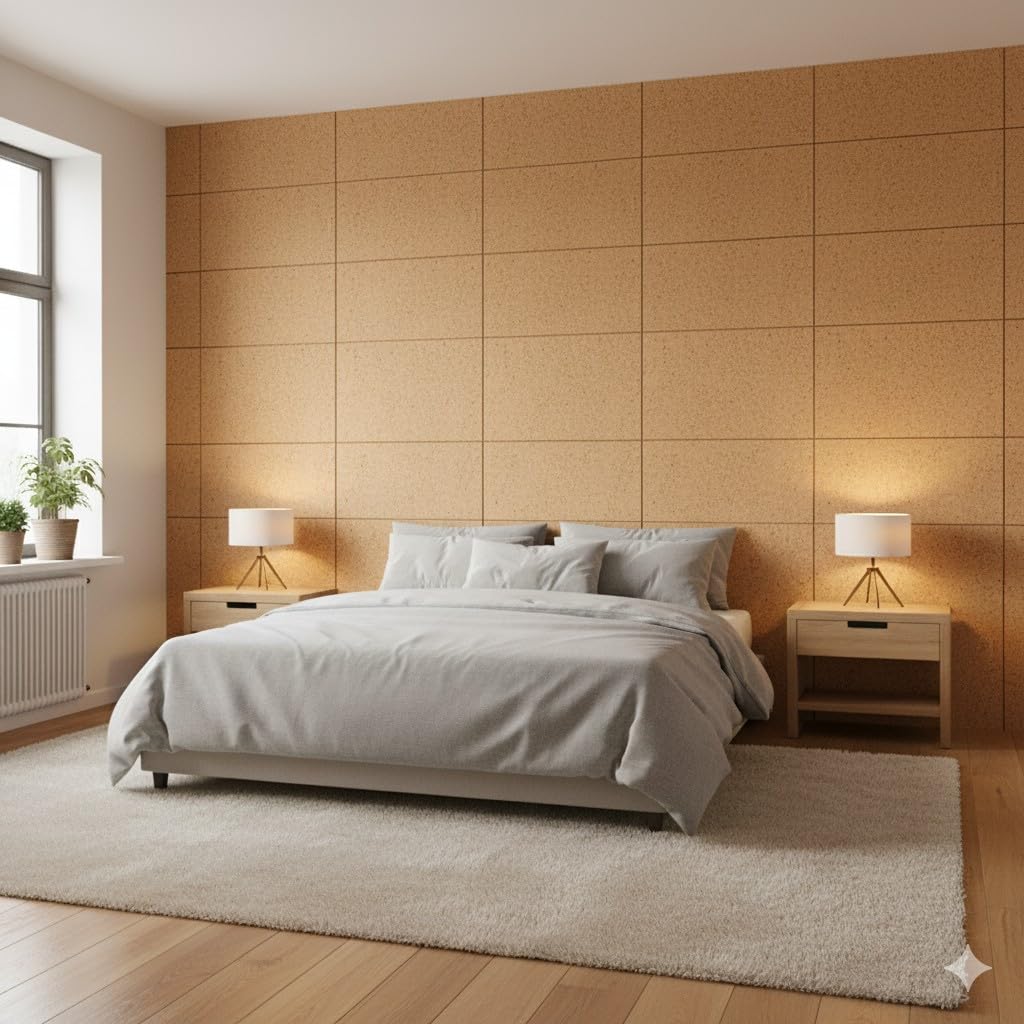 Futurazeta® - Sughero Isolante Sottile grana Finissima pannello 100 x 50 cm. - Risolve problemi di Muffa Umidità e Parete fredda sotto Parati e sotto Parquet con minimo Spessore 3 mm. (20)