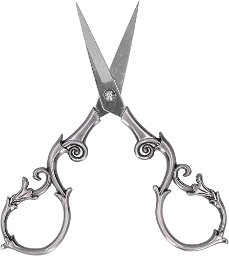 Tijeras retro, tijeras de bordado vintage de 4.3 pulgadas, tijeras de coser de acero inoxidable con punta afilada para bordar, agujas de