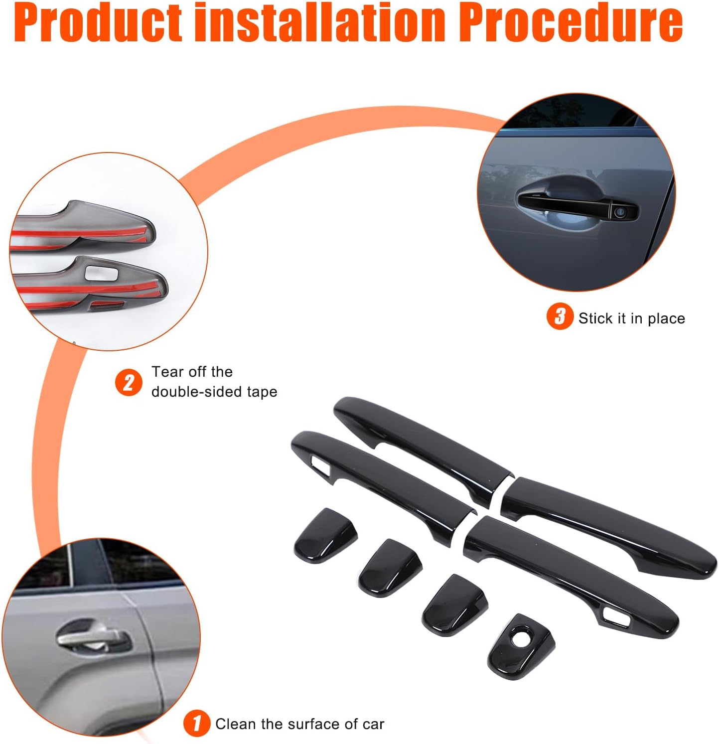 Sekhyna Exterior Door Handle Cover Trim Compatible with Subaru Forester 2025 ABS 8PCS,Door Pull Handle Protect Trim Cap,Outer Door Handle Anti-Scratch Trim Accessories (Gloss Black)