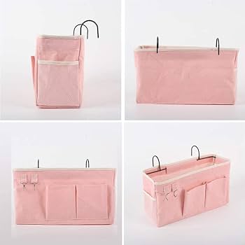 Sac Rangement Lit Superposé Beige - Organisateur Suspendu Multi-Poches Tablette Livre Couche