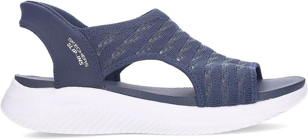 Skechers Women's Ultra Flex 3.0-Sun Warmth Hands Free Slip-ins Sandal, Navy, 6.5 UK