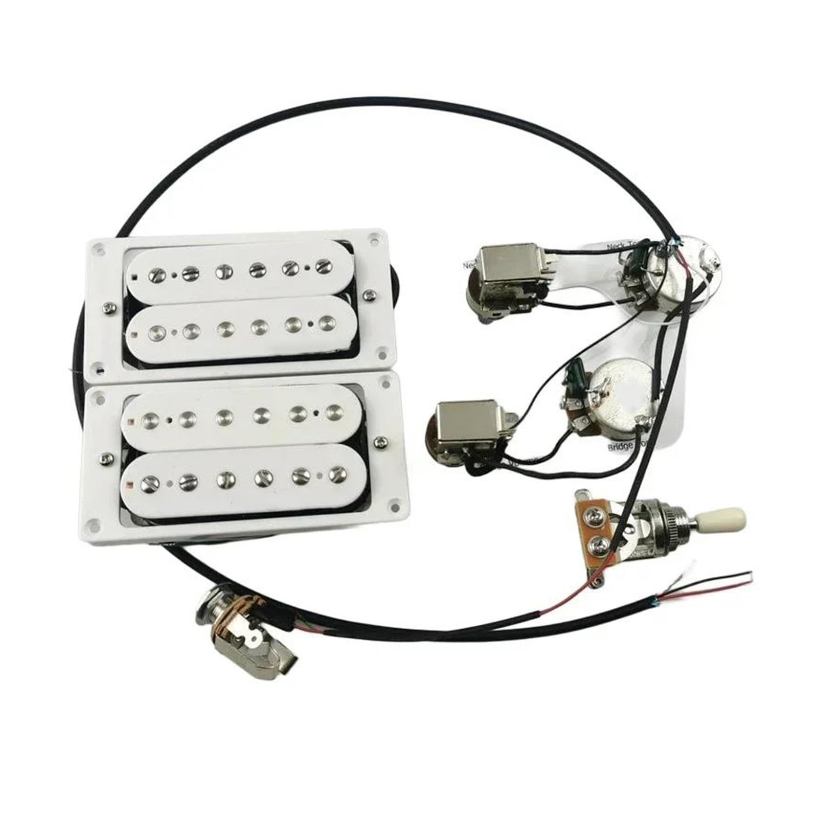 Zubehör Für Tonabnehmer Von Akustikgitarren 4C Elektrisches Akustikgitarren Doppelspulen Tonabnehmer Set Mit Verkabelung Und Professionellem Zubehör(8)