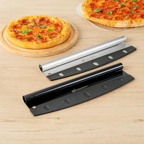 Miniatura 9 de Restaurantware Met Lux - Cortador de pizza de acero inoxidable negro, con tapa, 13 34 x 3 12 pulgadas, caja de 1 unidad