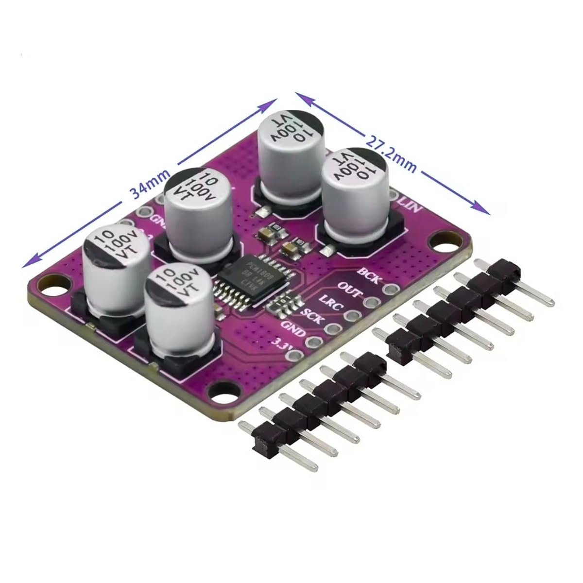 Modulo amplificatore PCM1808 a 24 bit, decodificatore di ingresso analogico single-ended ADC stereo audio con rapporto segnale/rumore di 99 dB
