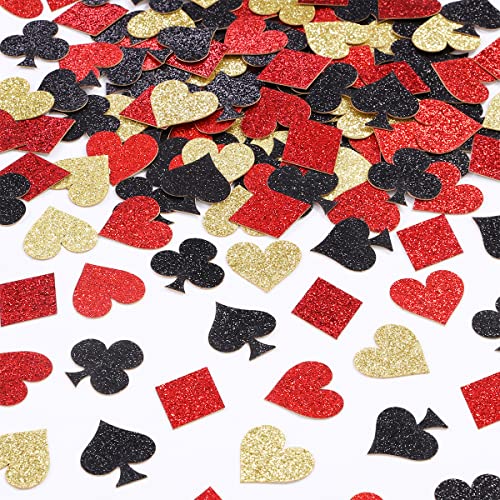 Sursurprise Confettis de poker de casino, décorations de fête de casino, dispersion de table en paillettes pour Las Vegas Game Night Party Supplies