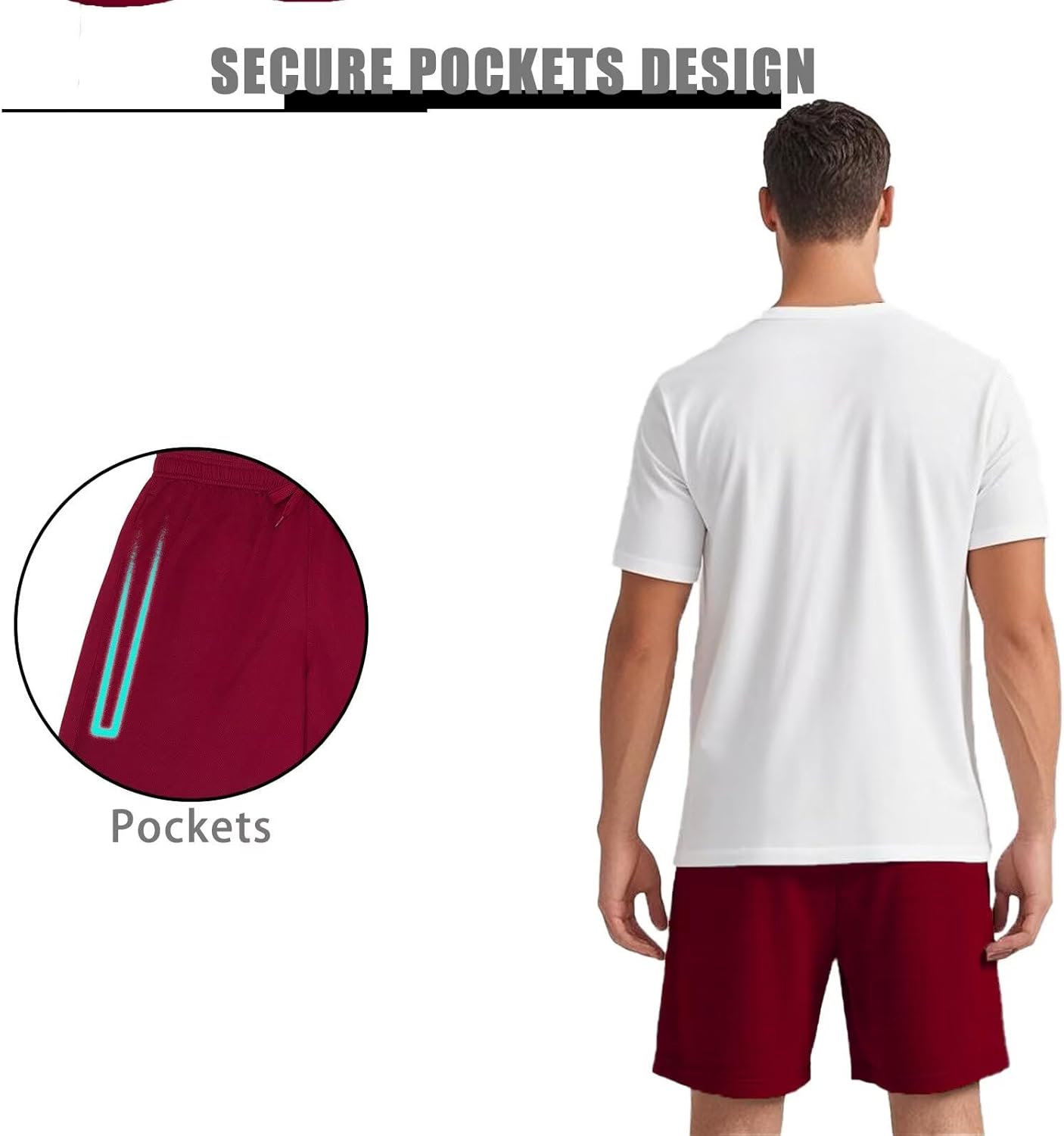 LeeHanTon Athletic Shorts Pack for Men Breathable Athletic Gym Shorts Elastic Waistband Quick Dry