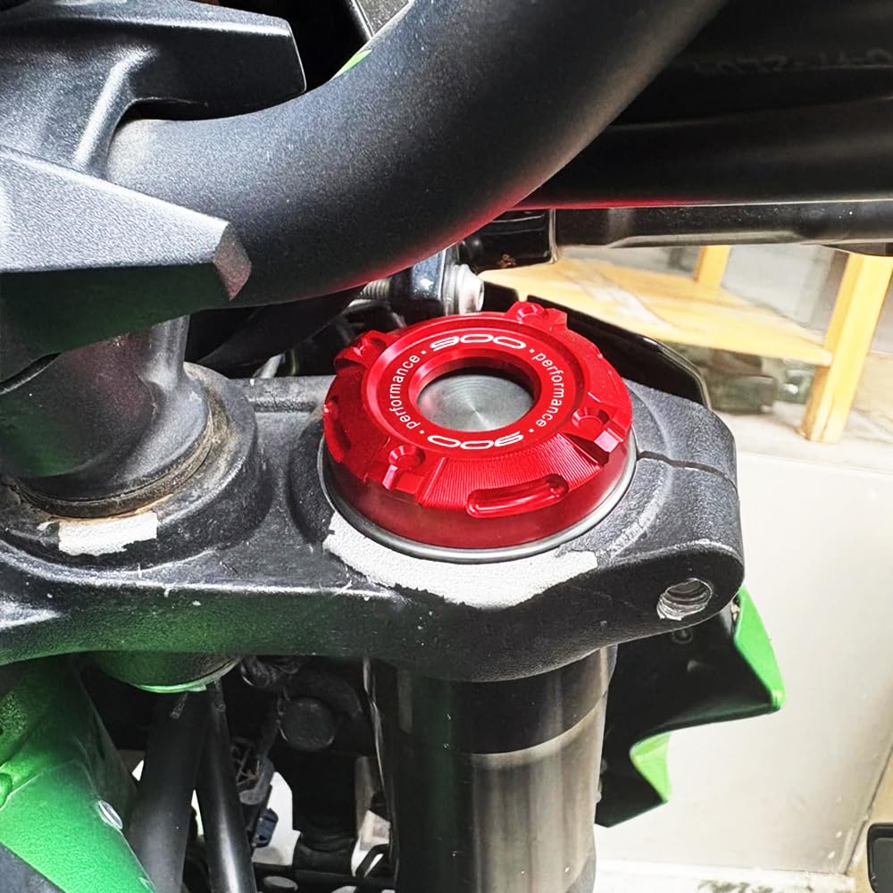 Per Z900 Z900RS Z 900 SE RS 2017-2024 2025 2026 Accessori Moto Anteriore Ammortizzante Cappuccio Tre Stelle Colonna Copertura Trim Alluminio (Rosso)