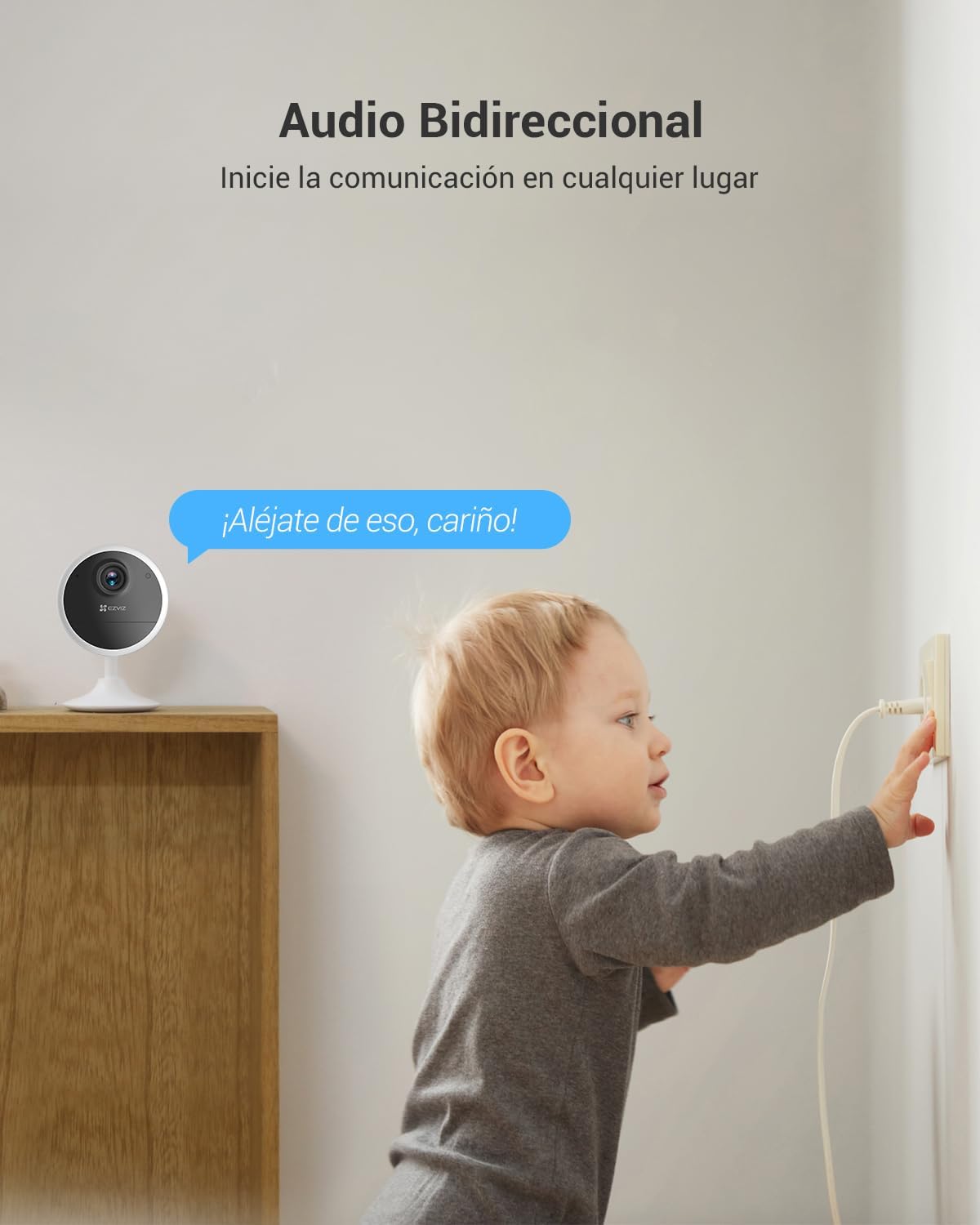 EZVIZ Camara Vigilancia WiFi Interior con Bateria de 40 Dias 1080P Camara IP de Seguridad, Deteccion de Persona Humana, Audio Bidireccional, Soporta Tarjeta hasta 512GB,Compatible con Alexa,CB1