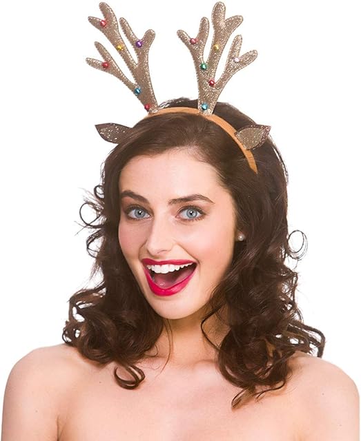 Wicked Costumes Adult Glitter Reindeer Antlers on Headband