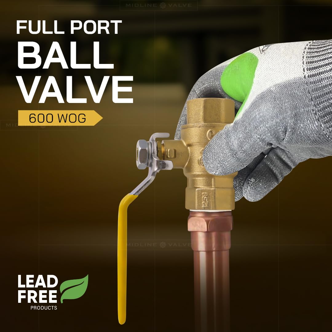Everflow suministros 605t034-nl plomo Premium Full puerto válvula de bola de latón forjado con rosca hembra IPS conexiones