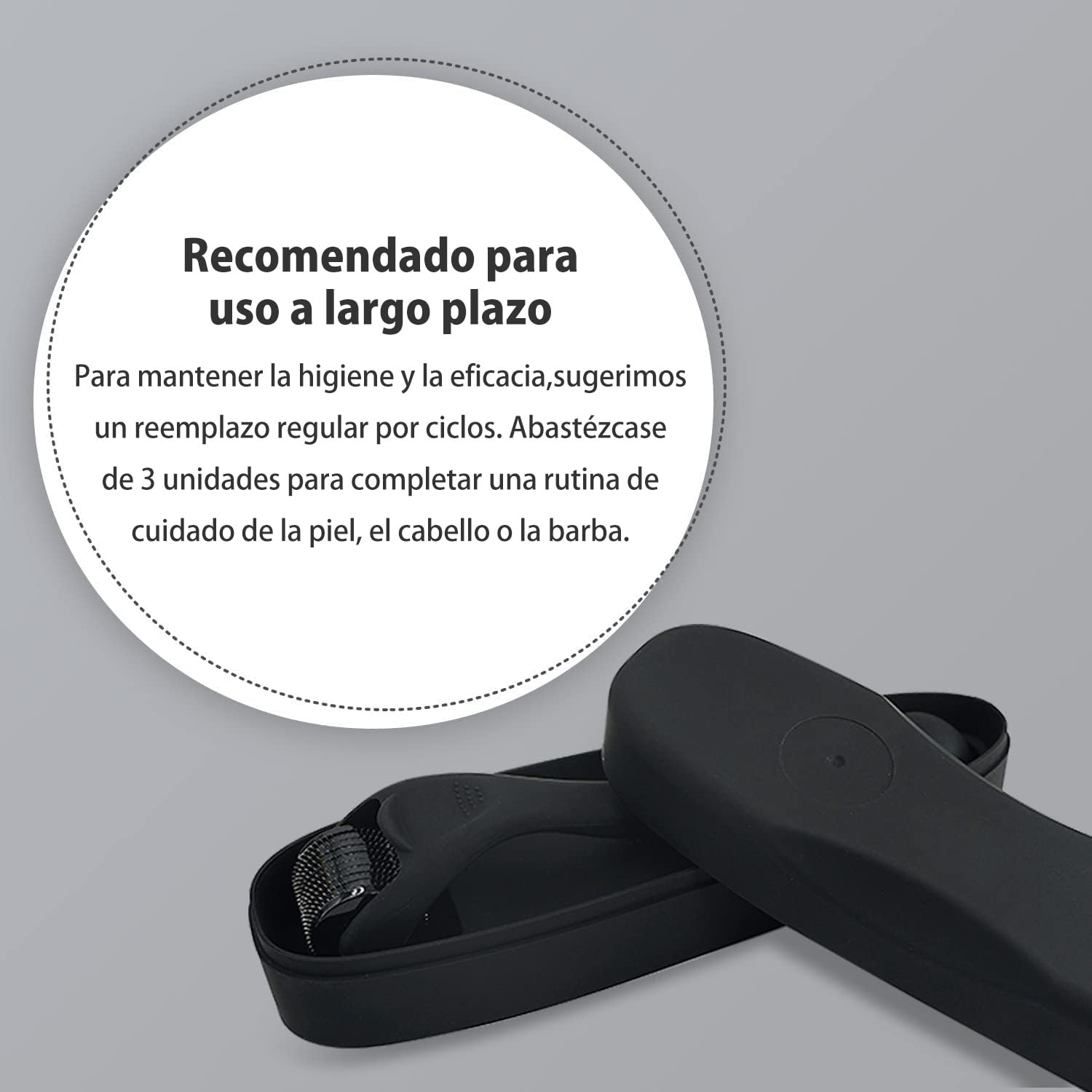 KOI BEAUTY Derma Roller 0.5 Para La barba y el cabello crecen, 540 agujas de titanio, Profesiona Microneedling Roller para hombres y mujeres, Negro mate barba Roller, Microneedle Roller — view 4