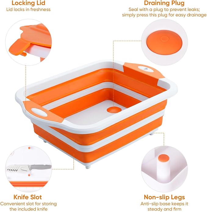 Tina Plegable para BBQ con Tapa y Tabla de Cortar miniatura 4