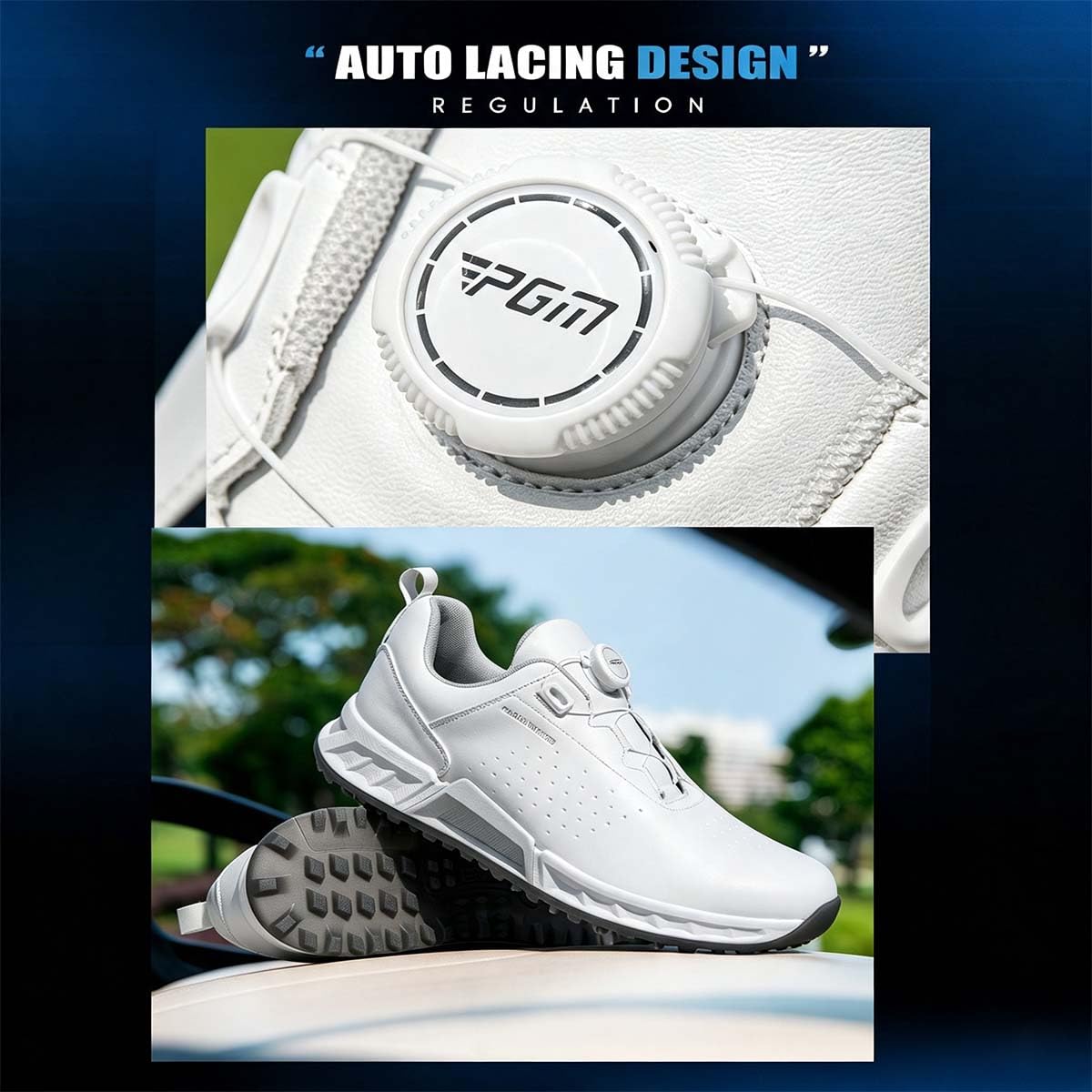 Zapatillas de Golf de Cuero Profesionales para Hombre sin Tacos
