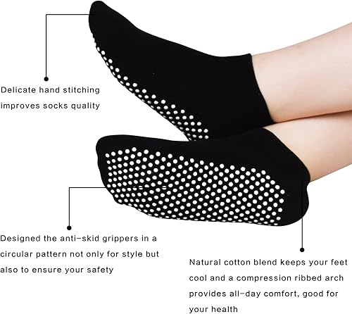 Miniatura 4 de ELUTONG Pliates Socks for Women with Grip Non Slip Yoga Sock for Barre Hospital Barefoot Workout(5-13)
