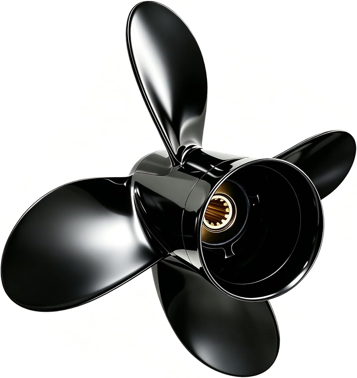 Outboard Propeller 13 Splines Tooth 9 1/4"x9" 10" 11" Pitch Fit for BRP Johnson Evinrude OMC Stern Drive 8 9.5 9.9 15 HP Outboard Engines, 4-Blade 9.25x 9p 10p 11p Aluminum Boat Props